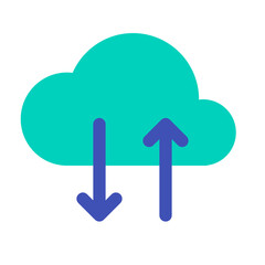 IT、クラウドを表すカラースタイルのアイコン