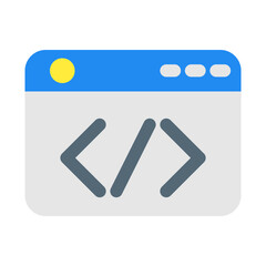 IT、プログラム、プログラミングを表すカラースタイルのアイコン