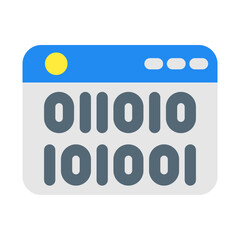 IT、プログラム、プログラミング、2進数を表すカラースタイルのアイコン