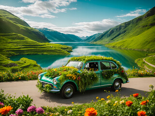 a car that is innovatively and entirely made from various plants