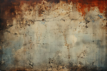 Grunge background concrete cracked wall with red spots