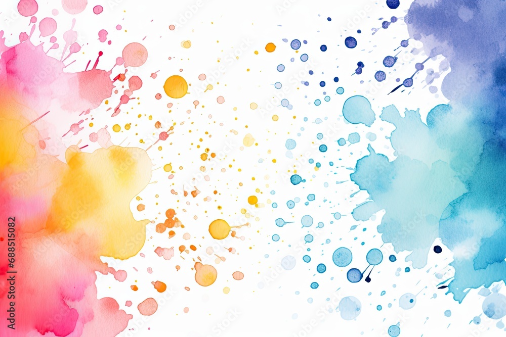 Poster rainbow blobs watercolor pattern on white background. abstract grunge texture. generative ai