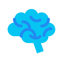 AI、脳を表すカラースタイルのアイコン