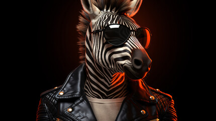 Fototapeta na wymiar Portrait of a Cool Zebra