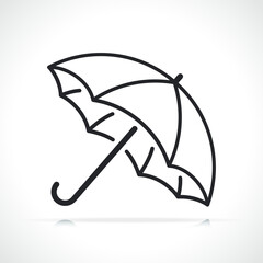 umbrella black line icon isolated