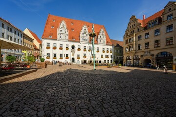 The city hall on the Market square in the Meissen's historical center.