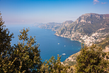 Fototapeta na wymiar Scenic view of Amalfi coast and Positano town in Italy