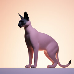 Caracal icon in silhouette, gracefully standing against a serene pastel lavender background, exuding elegance and charm. Ideal for nature-themed designs and advertisements.