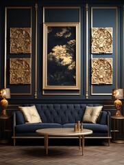 Opulent Baroque Wall Art: Intricate Gold Frames with Lavish Historical Details