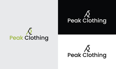 business logo design, Peak Clothing Logo, business logo template, Lettermark logo