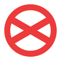 交通標識、通行止めを表すカラースタイルのアイコン