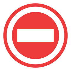 交通標識、車両進入禁止、一方通行を表すカラースタイルのアイコン