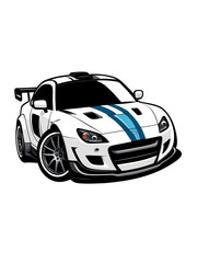 Get ready to zoom into fun with this adorable racing car sticker! Featuring a charming cartoon style design, this sticker showcases a vibrant racing car bordered by a crisp white frame. Perfect for ad