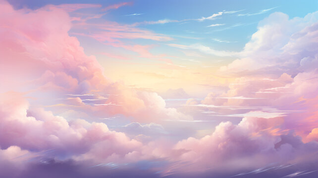clouds are pastel gradient abstract sky background