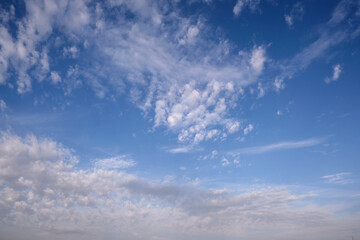 Beautiful sunset sky with clouds.