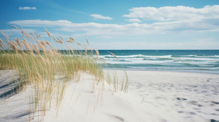 Incredible beautiful Baltic sea with white sand on the beach