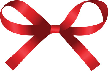 red ribbon bow realistic illustration