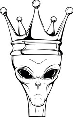 Vector outline alien head vector illustration design - 688523269