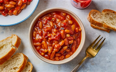 Capture the essence of Boston Baked Beans in a mouthwatering food photography shot Generative AI