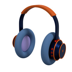 3d headphone  minimal style for game , poster design  , podcast, streamers concept.3d rendering illustration