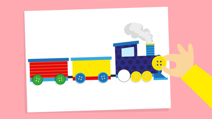 Train toy vector illustration. Flat design of train toy vector illustration.