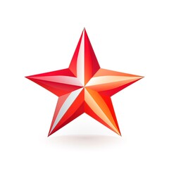 Design of modern logo featuring a star in red
on a white background-generative ai