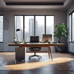 Fototapeta premium Sleek 3d Render Of A Luxurious Hotel Lobby And Office Reception Lounge Featuring Plush Meeting Chairs And Sofas Background 