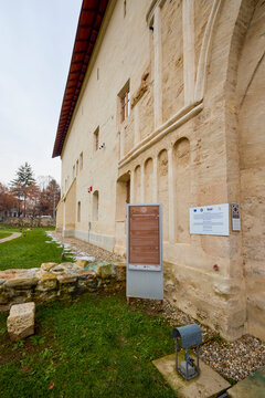 Campulung Muscel, Romania, December 02, 2023. Negru Vodă Monastery is an Orthodox monastery of monks from Campulung Muscel, founded in the 14th century by Radu Negru Vodă.