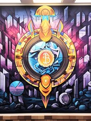 Cryptocurrency Vibes: A Blockchain-Inspired Crypto Wall Art Masterpiece