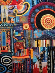 Cultural Mosaic Wall Art: Global Traditions Unite through Textiles, Symbols, and Colors
