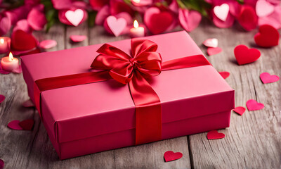 Obraz na płótnie Canvas Heartfelt gift: Valentine's Day box