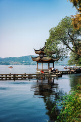 Fototapeta premium Hangzhou West Lake Chinese style garden landscape