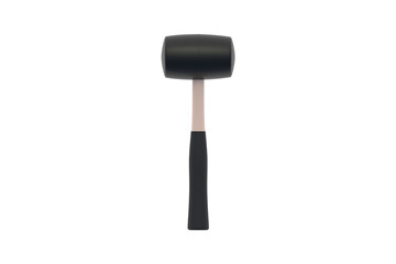 Rubber mallet isolated on white background. Top view. 3d render