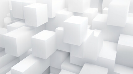 Abstract white 3d box pattern. - obrazy, fototapety, plakaty