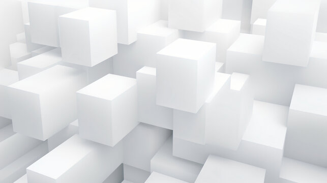 Fototapeta Abstract white 3d box pattern.