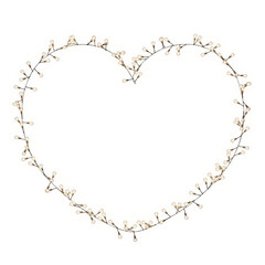 Heart-shaped frame with yellow bulbs in 3D, adding sparkle to your celebrations. PNG