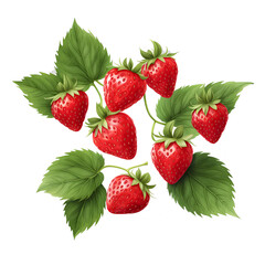 strawberries with leaves