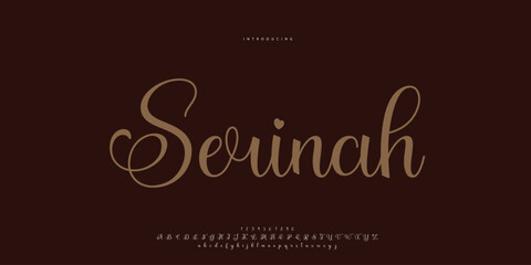 Abstract Fashion font alphabet. Minimal modern urban fonts for logo, brand etc. Typography Calligraphy typeface uppercase lowercase and number. vector illustration