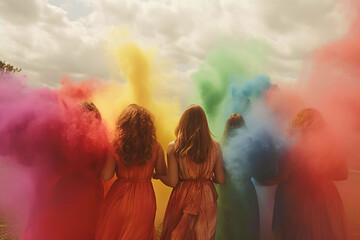 group of woman celebrating pride day lgbtq+, Generative AI