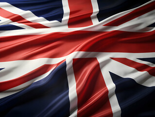 United Kingdom national flag background, UK flag weaving made by silk cloth fabric, UK background, ai generated image