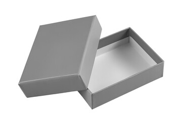 layout of a square cardboard packaging box, isolate on a white background
