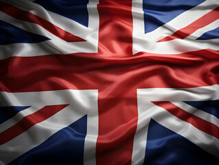 United Kingdom national flag background, UK flag weaving made by silk cloth fabric, UK background, ai generated image