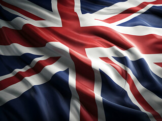 United Kingdom national flag background, UK flag weaving made by silk cloth fabric, UK background, ai generated image