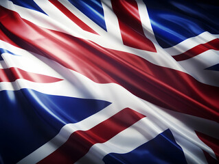 United Kingdom national flag background, UK flag weaving made by silk cloth fabric, UK background, ai generated image