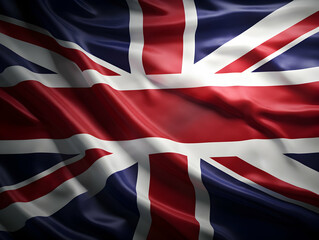 United Kingdom national flag background, UK flag weaving made by silk cloth fabric, UK background, ai generated image