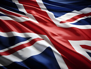 United Kingdom national flag background, UK flag weaving made by silk cloth fabric, UK background, ai generated image