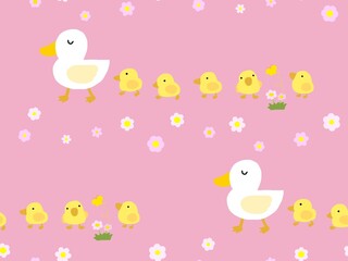 アヒルのシームレスパターン　B-2