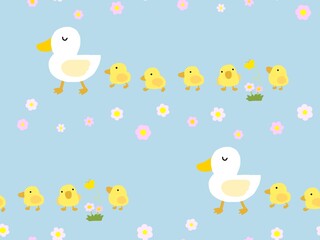 アヒルのシームレスパターン　B-3