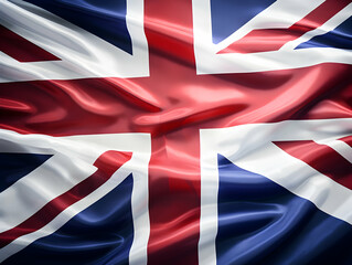 United Kingdom national flag background, UK flag weaving made by silk cloth fabric, UK background, ai generated image