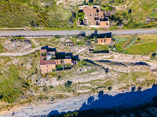 View of abandoned houses from above